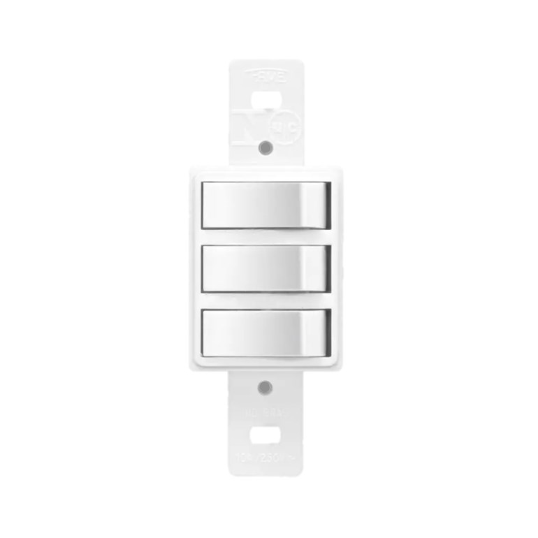 3 Interruptores Simples 10A/250V Sem Placa Branco Fame