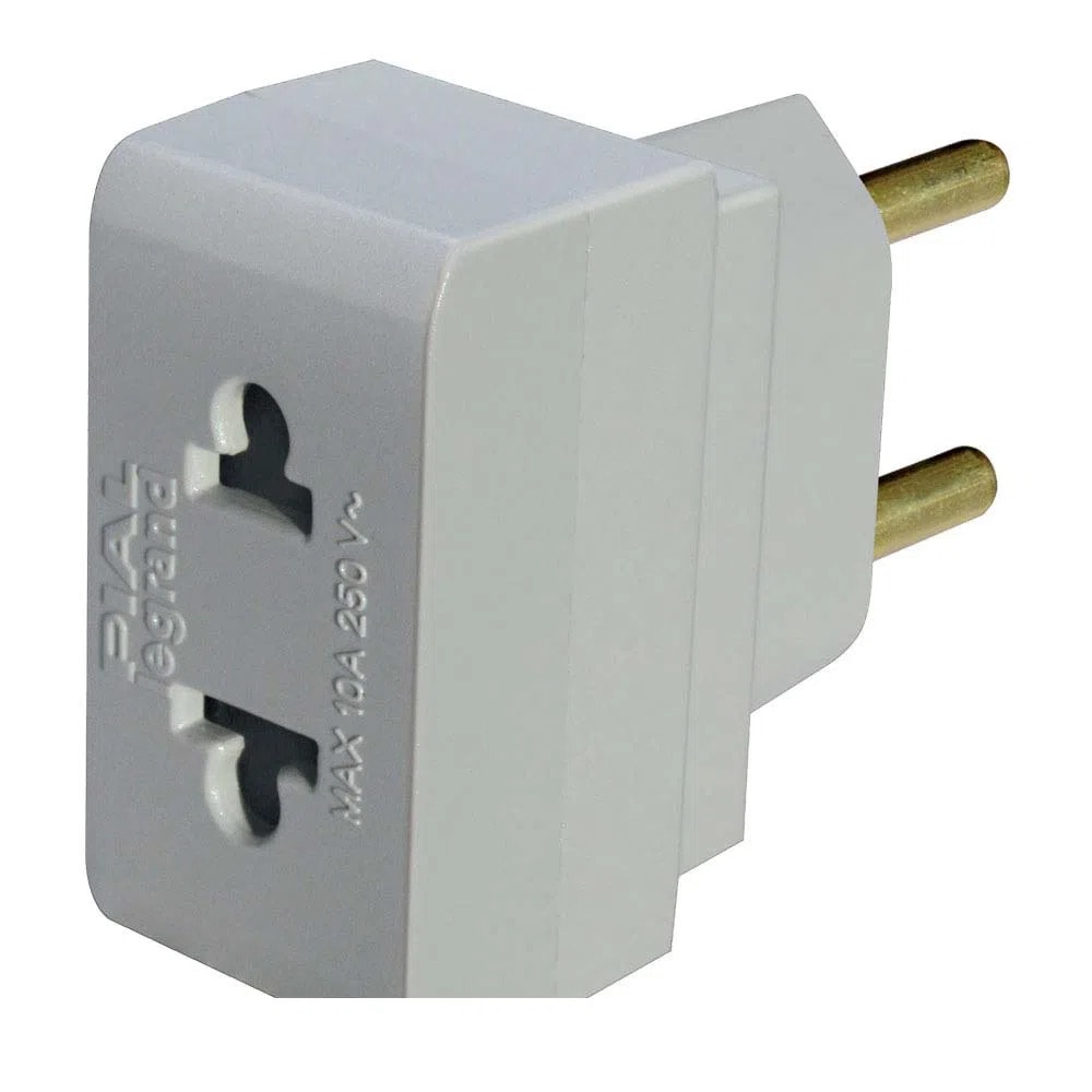 Adaptador para Tomada 2 Polos Padrão Brasileiro Cinza 690665 Pial
