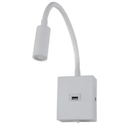 Arandela Aine USB Branca Led 3W 3000K