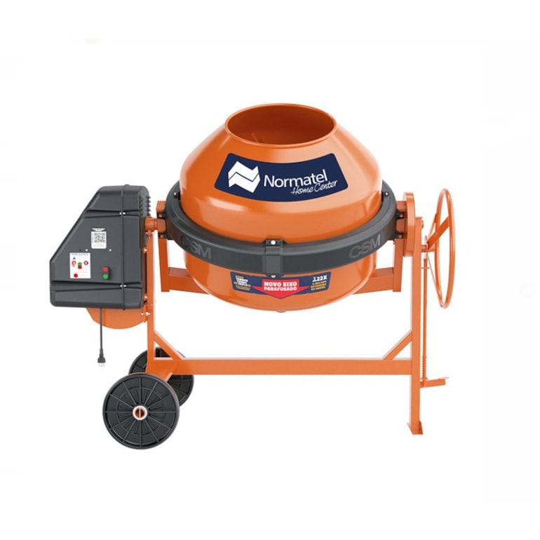 Betoneira Normatel 400 Litros 1 Traço Monofásica 220v Laranja Max
