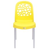 Cadeira Plastica Deluxe 86x43cm Amarelo Forte Plástico