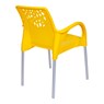 Cadeira Plástico Deluxe 81x43cm Amarelo Forte Plástico