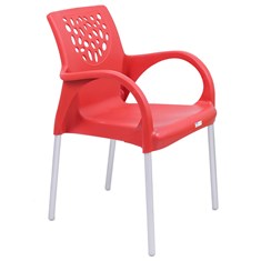 Cadeira Plástico Deluxe 81x43cm Vermelho Forte Plástico