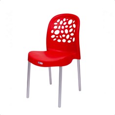 Cadeira Plástico Deluxe 86x43cm Vermelho Forte Plástico