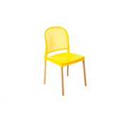 Cadeira Plastico Vintage 84x40cm Amarelo Forte Plástico