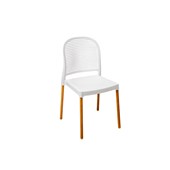 Cadeira Plastico Vintage 84x40cm Branco Forte Plástico