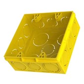 Caixa de Luz Plástica Quadrada 4x4 Amarelo Amanco Wavin