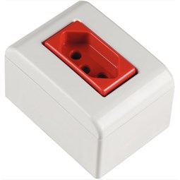Caixa de Sobrepor com 1 Tomada 2P+T 20 A 250 V Branca com Vermelha LizFlex Tramontina
