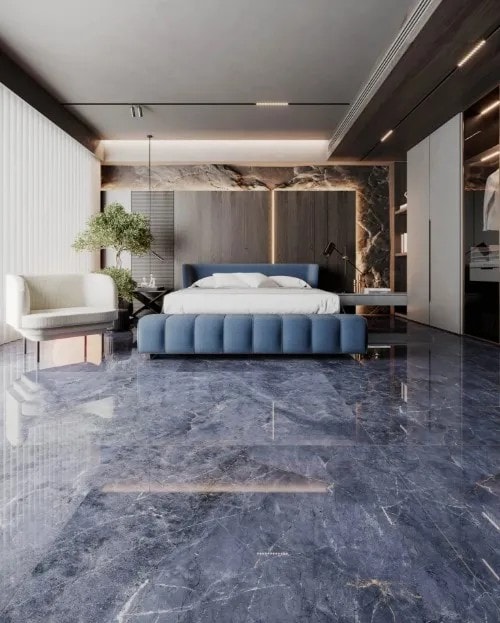 Cerâmica 75x75CM Azure Polida Tipo A Azul Cerbras