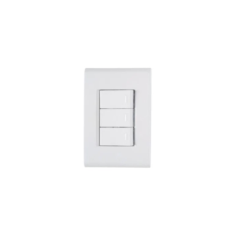 Conjunto 4x2 com 3 Interruptores Simples Liz 10 A 250 V Branco  Tramontina