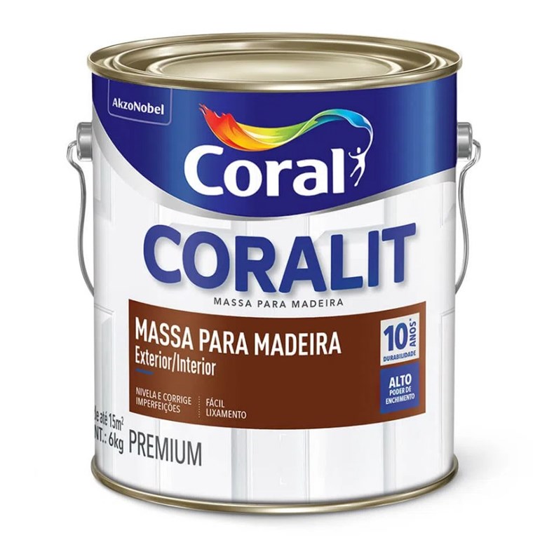 Coralit Massa Para Madeira 6kg - Coral