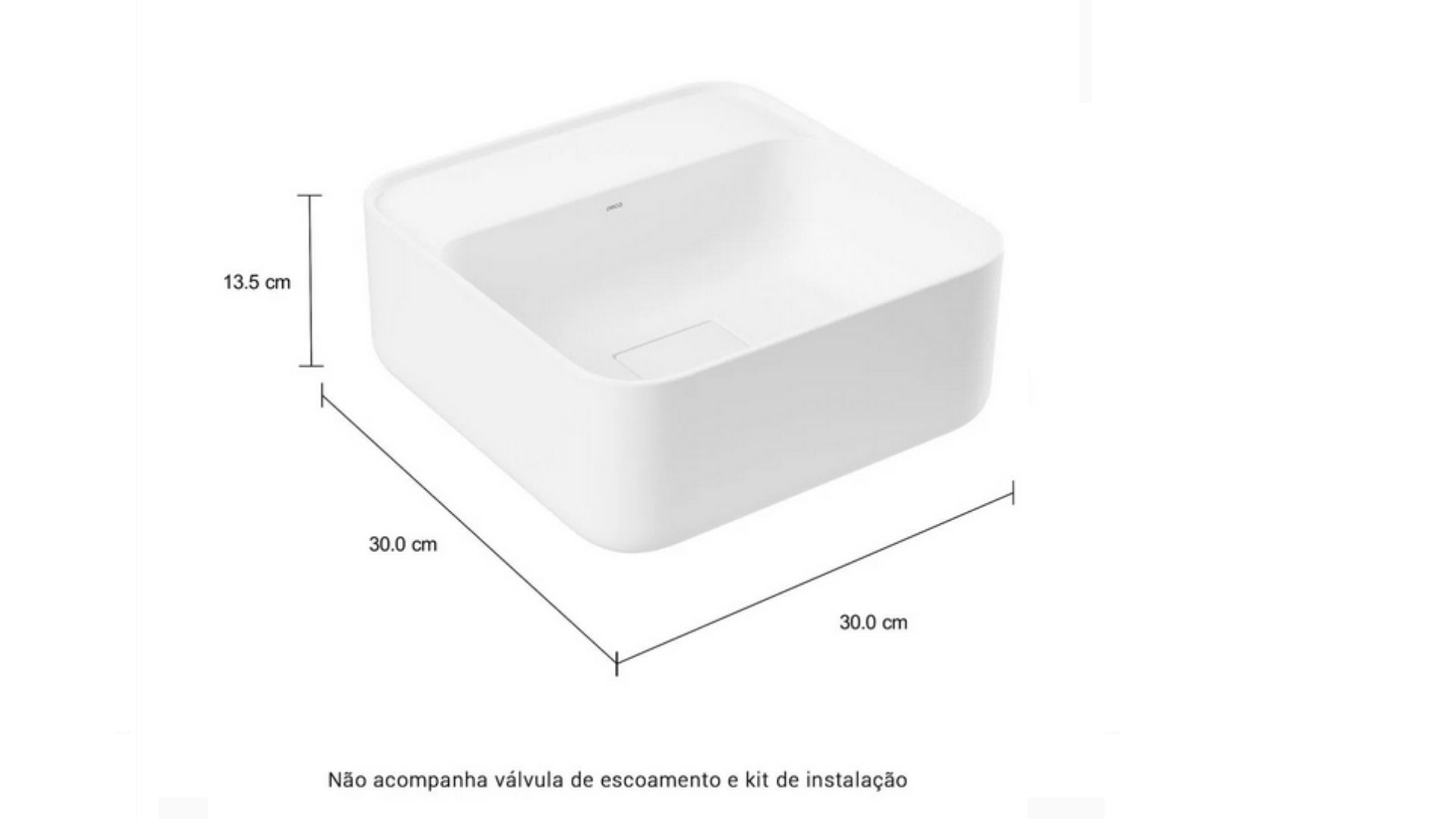 Cuba de Apoio Retangular L.13050-17 Com Mesa 50CM Branco Deca