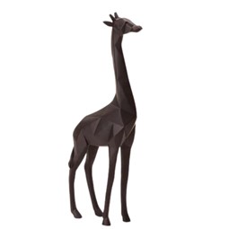 Escultura Girafa em Poliresina Preto 37cm x 5cm x 14cm