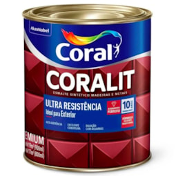 Esmalte Sintético Coralit Ultra Resistência Brilhante Alumínio 900ml Coral