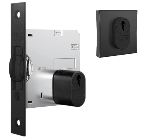 Fechadura 1005 Trinco Rolete Roseta Quadrada Black