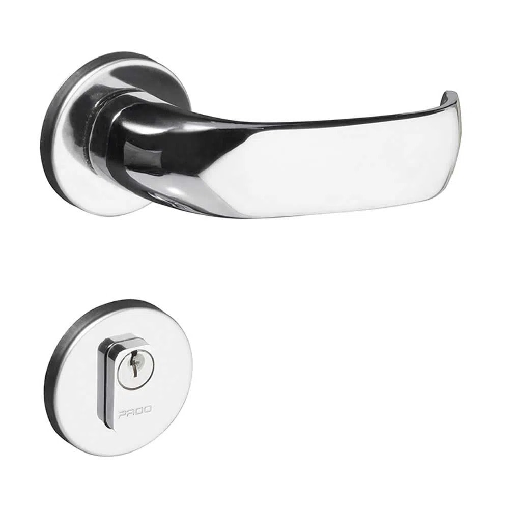 *ニャム*　0419 Fechadura Zamac Contemporânea Externa 900/500 90E Roseta Cromado Pado