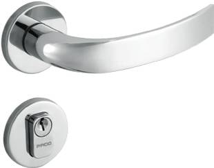 Fechadura Zamac Quadra Externa 701-80E Roseta Cromado Pado