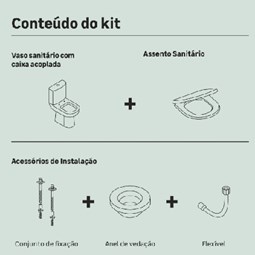 Kit com Caixa Acoplada Saída Vertical Elite Preto Celite