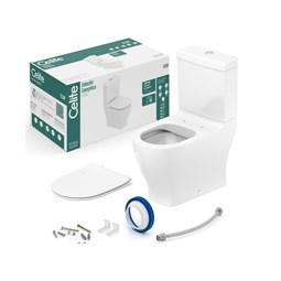Kit de Bacia Com Caixa Mais Assento Termofixo Softclose® e Itens de Instalação - Branco