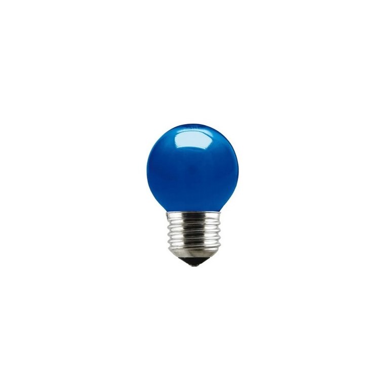 Lâmpada Incandescente Bolinha E27 15W Azul 220V Taschibra