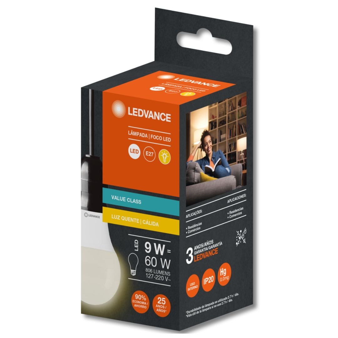 Lâmpada Led CLA60 9W 4000K 806LM Bivolt E27 G9 Ledvance
