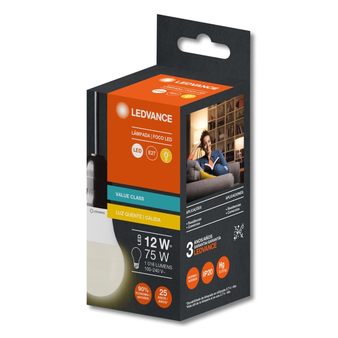 Lâmpada Led CLA60 9W 3000K 806LM Bivolt E27 G9 Ledvance