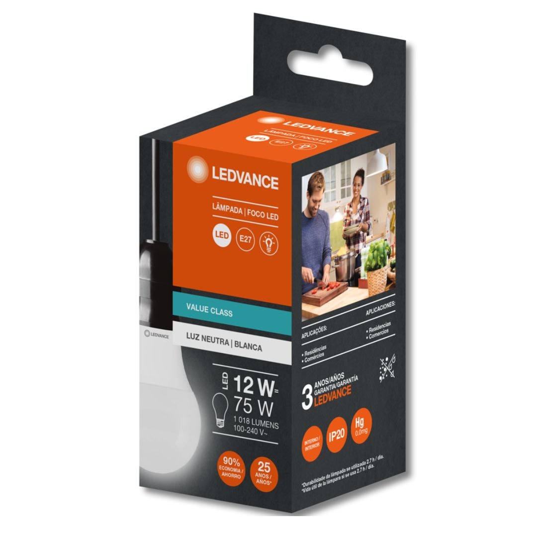 Lâmpada Led CLA60 9W 4000K 806LM Bivolt E27 G9 Ledvance