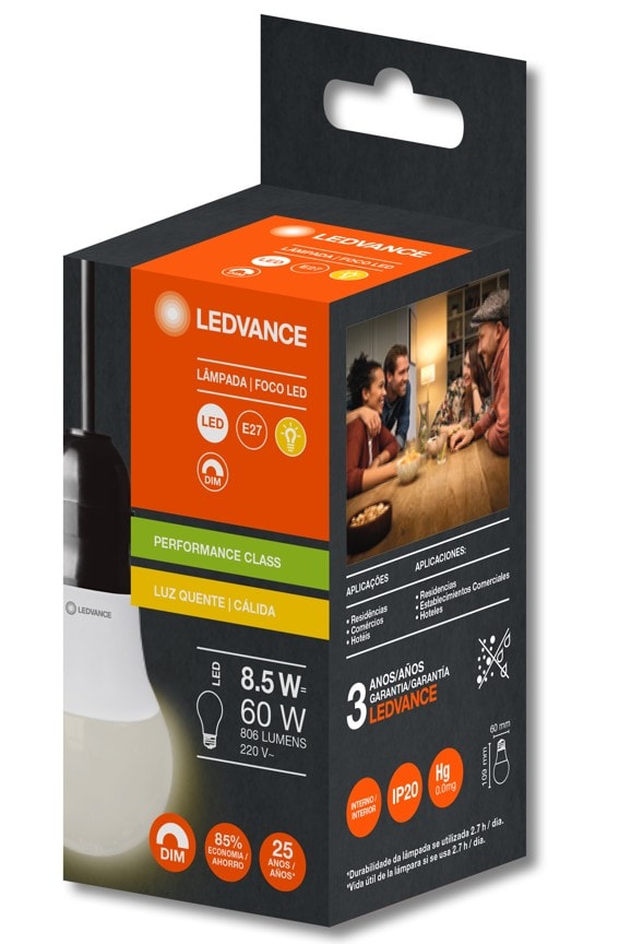 Lâmpada Led CLA60 9W 3000K 806LM Bivolt E27 G9 Ledvance