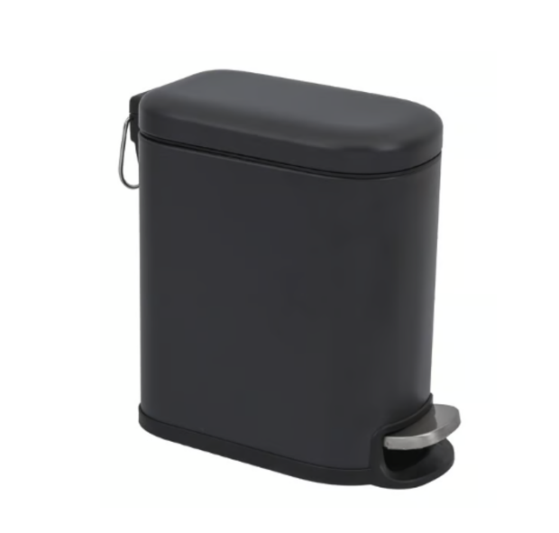 Lixeira 3 Litros Com Pedal Redonda Preto Casa Ok