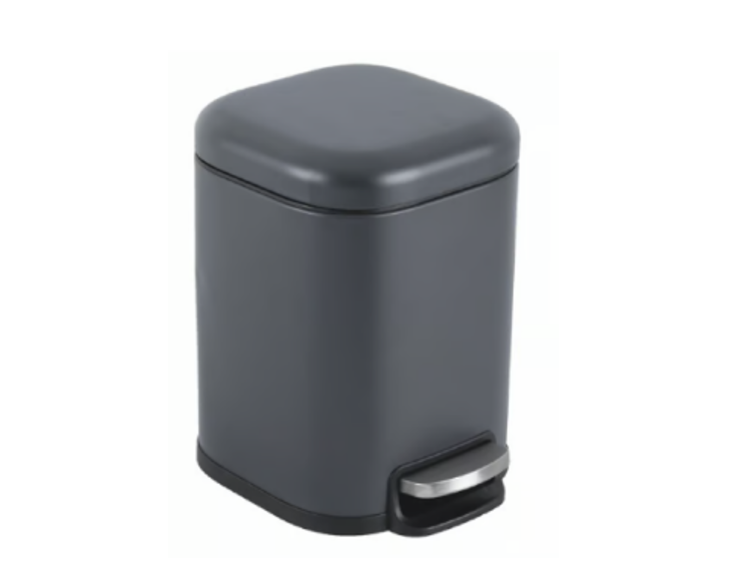 Lixeira 3 Litros Com Pedal Redonda Preto Casa Ok
