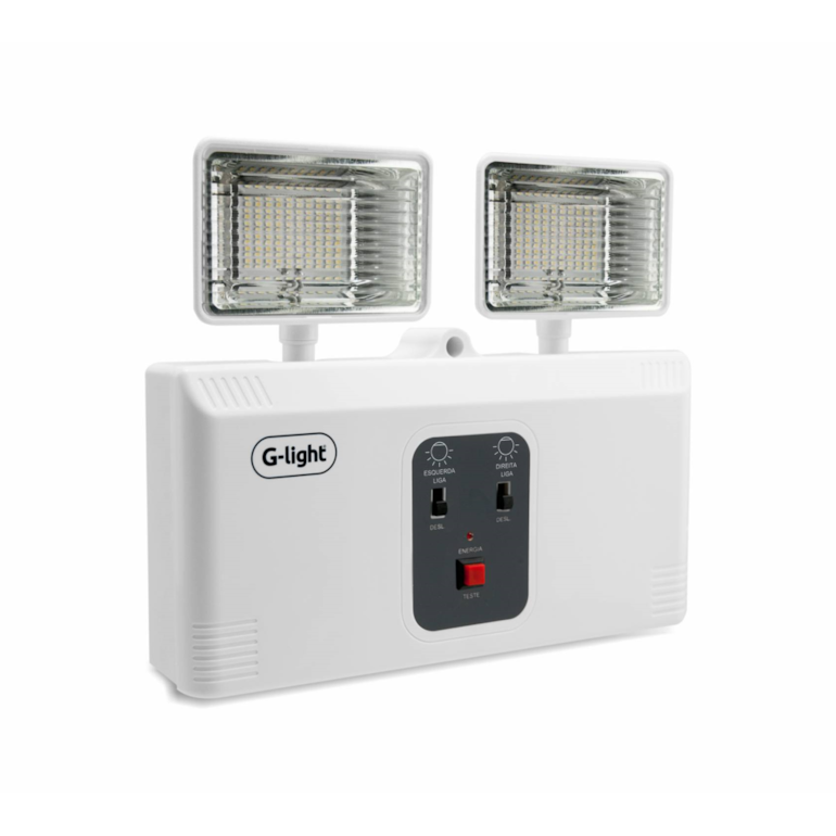 Luminária de Emergência Bloco 10W 120LM 6500K Branco Glight