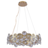 Lustre Redondo Com Cristais 8E14 60cm Dourado Luxmundo

