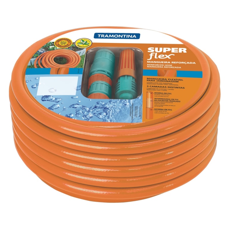 Magueira Jardim Super Flex com Engate 79212/101 10 Metros Laranja Tramontina