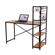 Mesa Escrivaninha com Estante Acoplada Base Metal Casa OK