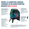 Nível Laser Verde  GCL 2-15 G 15m com pontos de prumo Bosch