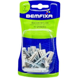 Parafuso Cabeça Chata Fenda Phillips com Bucha Nylon 07mm Bemfixa