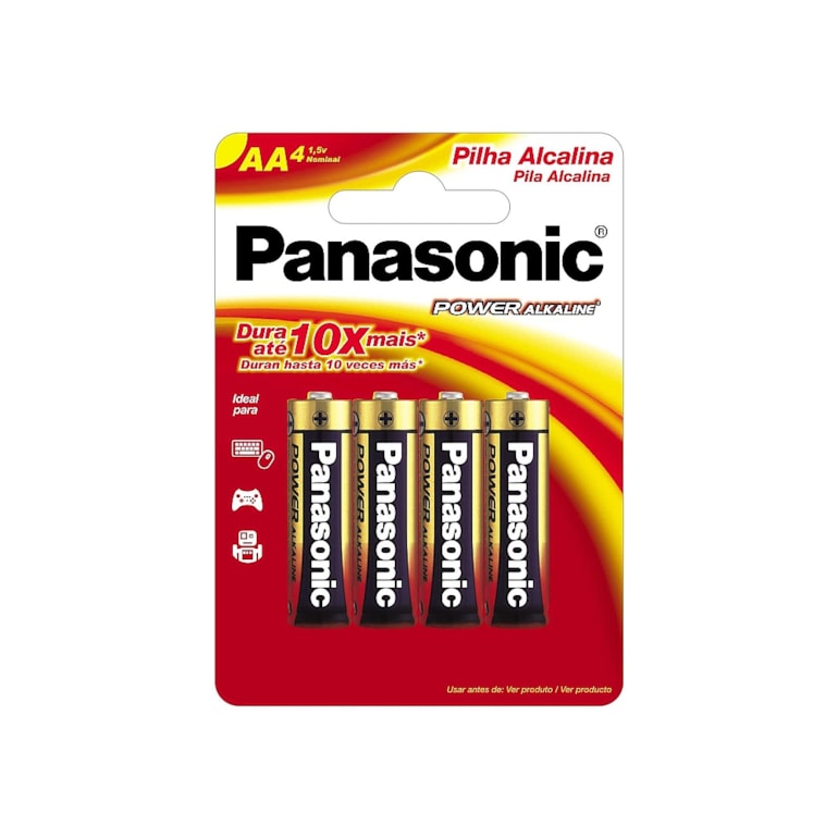 Pilha Alcalina Pequena AA 4und Panasonic 