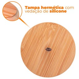 Pote Cerâmica Tampa Bambu 10x12,5cm Verde Lyor