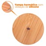 Pote Cerâmica Tampa Bambu 10x15cm Verde Lyor