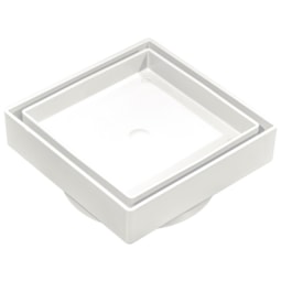 Ralo Quadrado Clean Invisível 10X10cm Branco