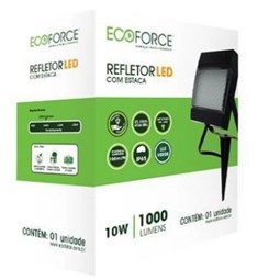 Refletor 10w Com Estaca Verde Ecoforce