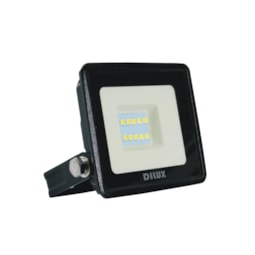 Refletor LED Ultra Slim 10W Preto 6500K Luz Branca Preto Bivolt Casa OK