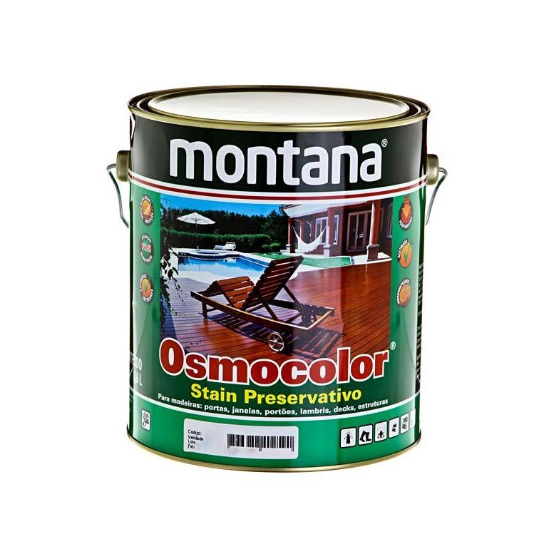 Stain Osmocolor Acetinado Castanho 3,6L Montana Quimica