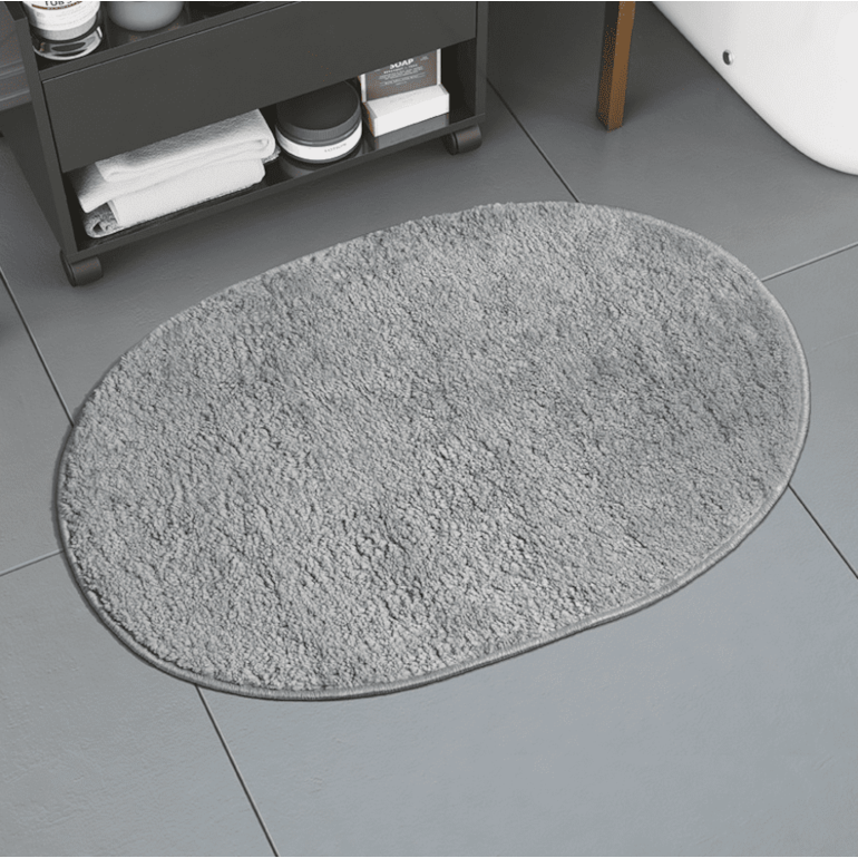 Tapete Comfort Oval 47X70cm Cinza Adomes
