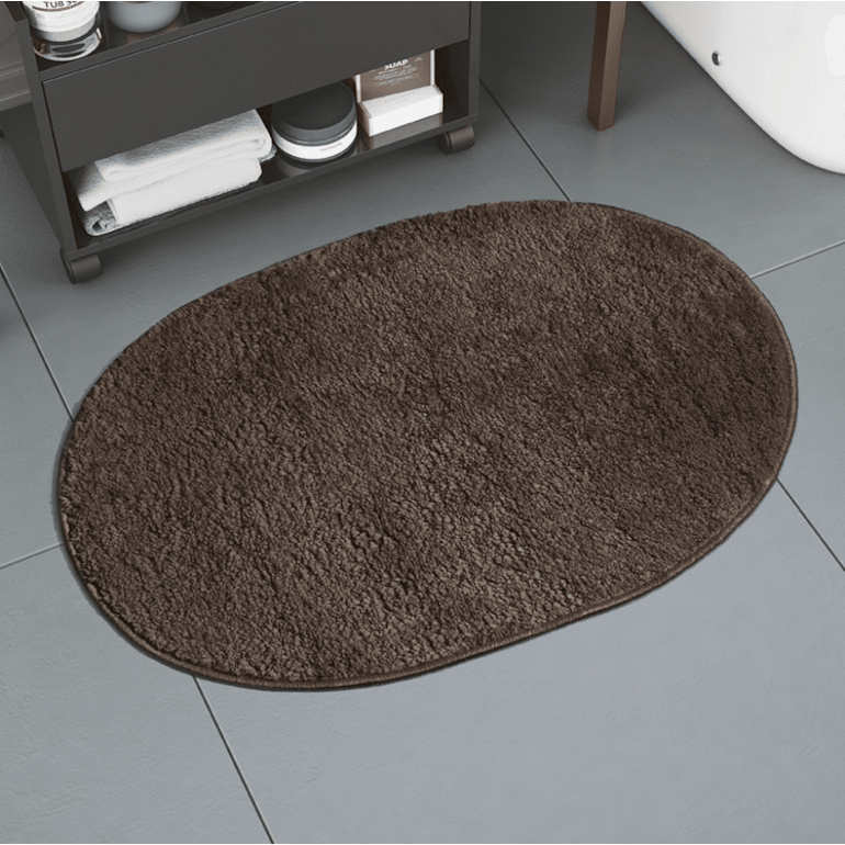 Tapete Comfort Oval 47X70CM Marrom Adomes
