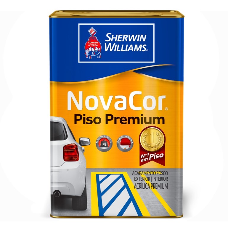Tinta Acrílica Fosco Novacor Piso Premium 18L Amarelo Sherwin Williams