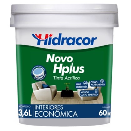 Tinta Acrílica Hplus Fosca 3,6 Litros Branco Neve Hidracor