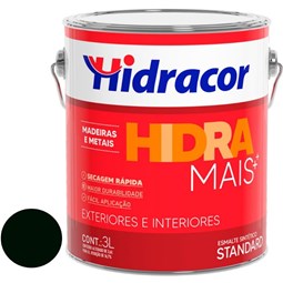 Tinta Hidra Mais Esmalte Sintético 3,0 Litros Preto Hidracor