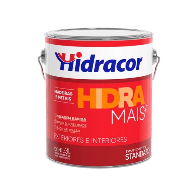 Tinta Hidra Mais Esmalte Sintético 3,0 Litros Vermelho Hidracor