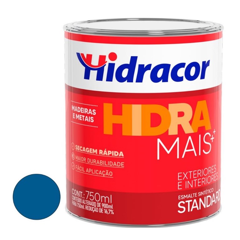 Tinta Hidra Mais Esmalte Sintético 750ML Azul França Hidracor